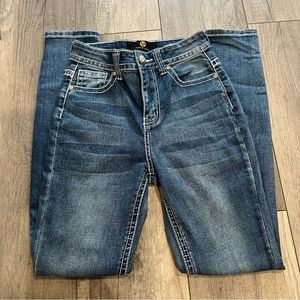 ASG Blue Rhinestone Skinny Jeans